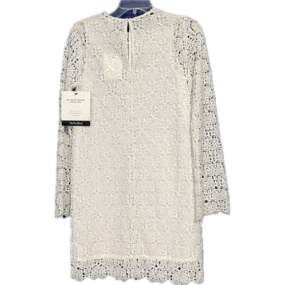 R/R Studio Crochet Overlay Short Sleeve Dress Size 0 Shift Mini in White - Picture 2 of 4